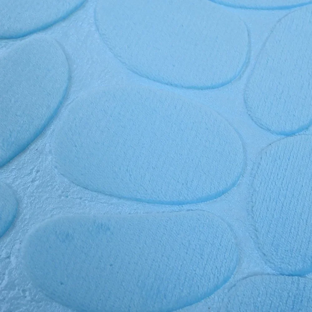 Bathroom Set of 3 Blue Polyester